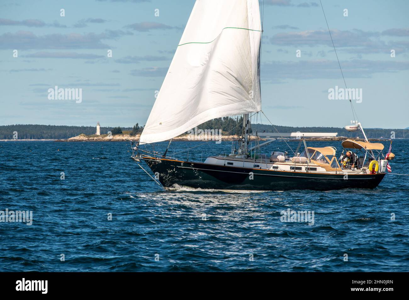 sailboat in Port Clyde Main Stock Photo Alamy