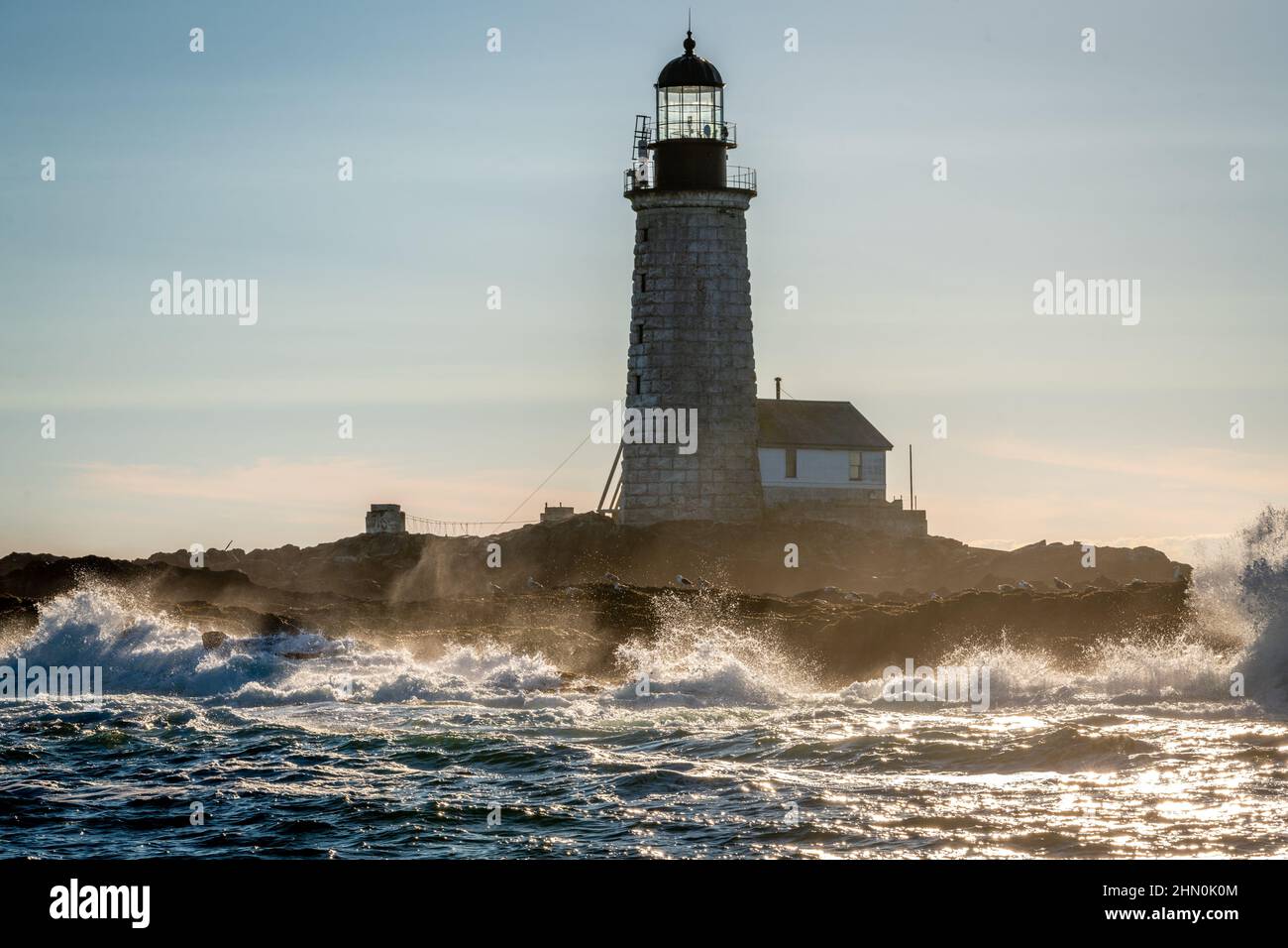 Sailing the Maine Coast Halfway Rock Light Station Stock Photo Alamy