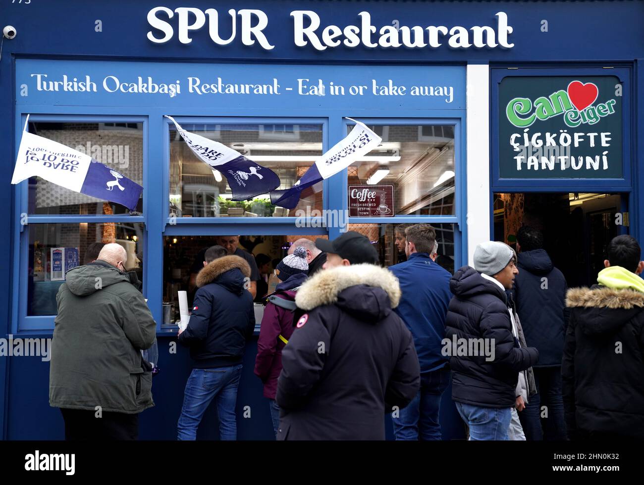 A Tottenham Hotspur styled restaurant outside the ground is seen prior to the Premier League match at the Tottenham Hotspur Stadium, London. Picture date: Sunday February 13, 2022. Stock Photo