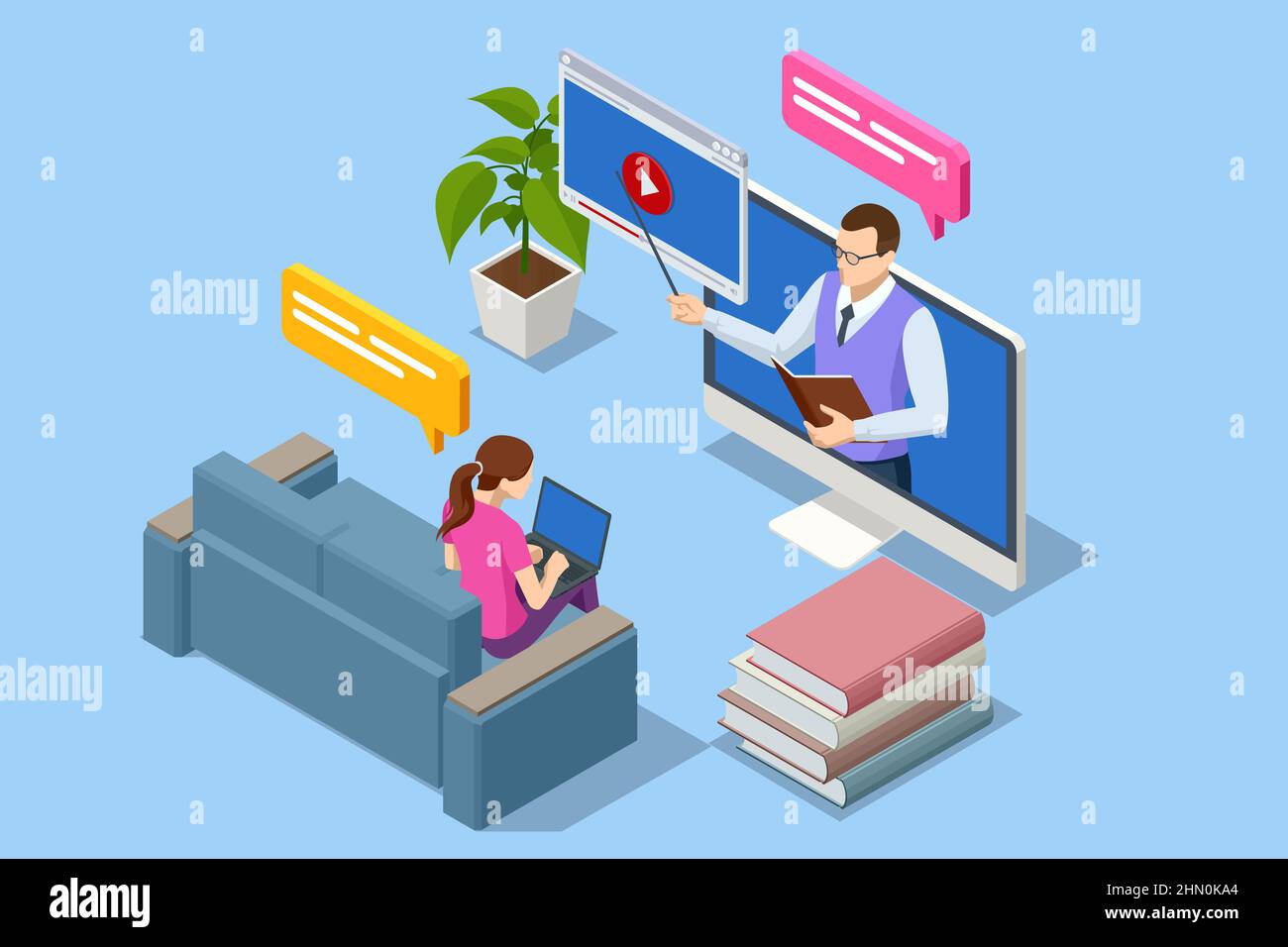 Isometric E-learning and Online Education for Student and University ...
