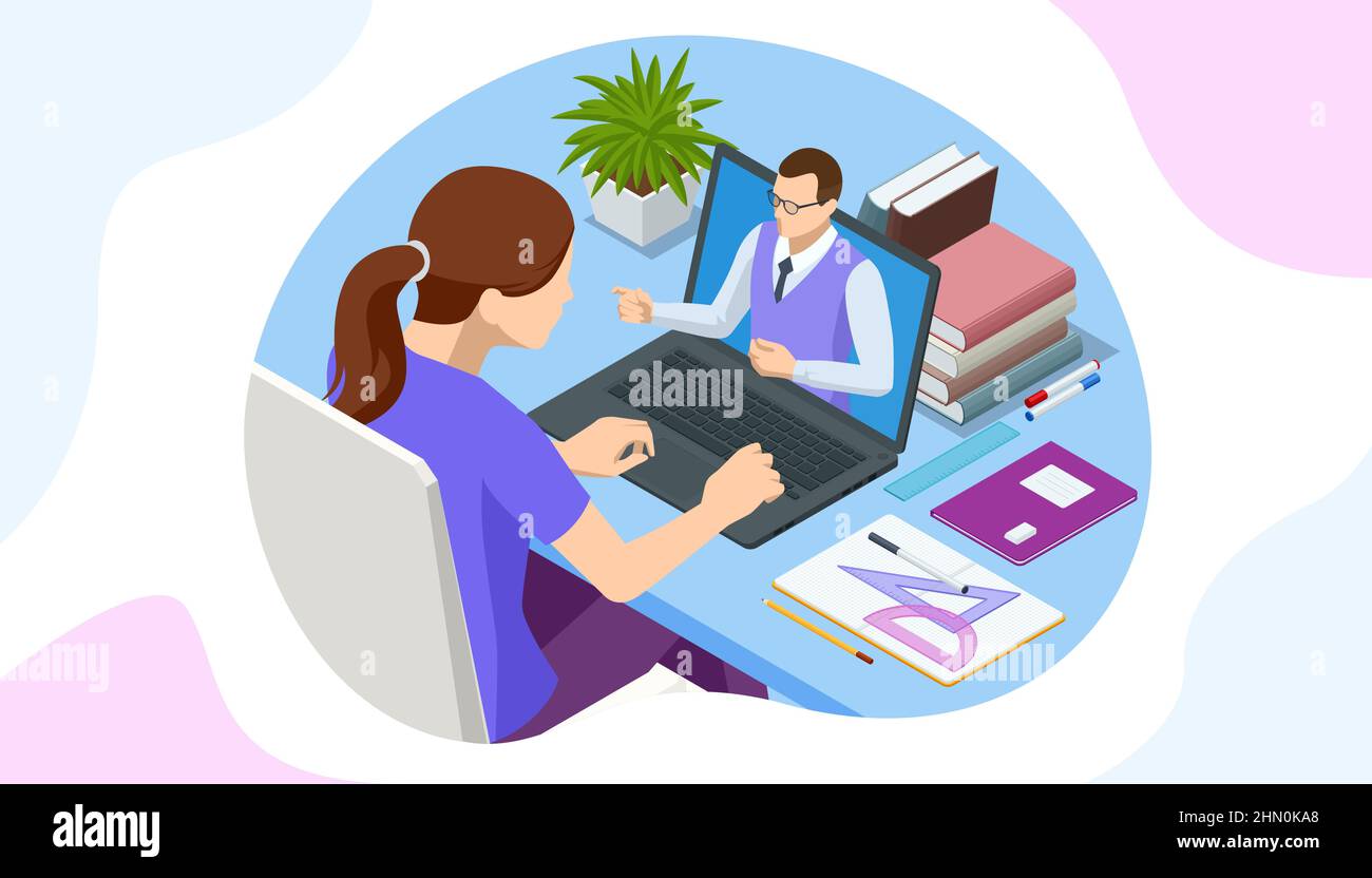 Isometric E-learning and Online Education for Student and University ...