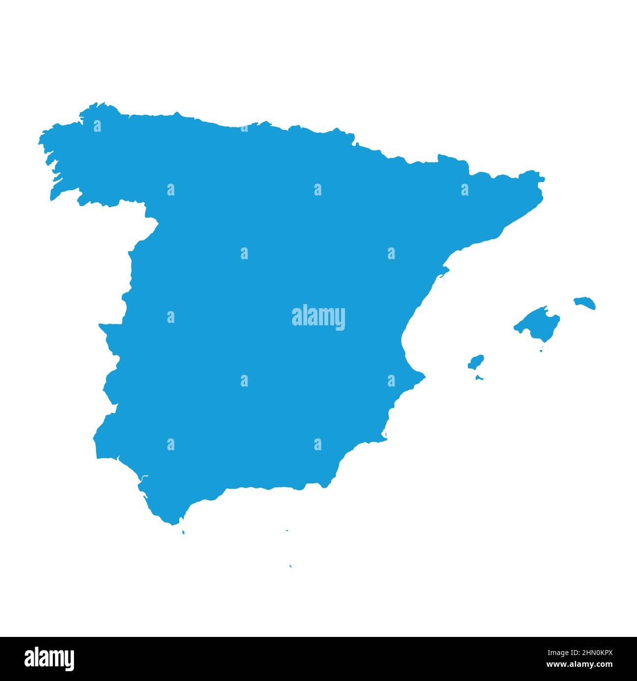 blue map of spain on white Stock Vector