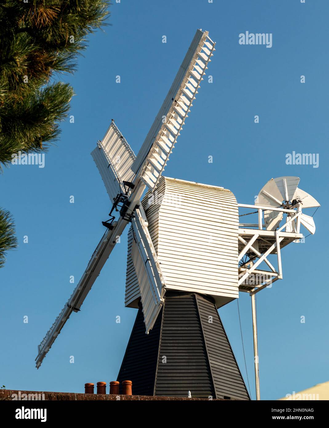 The old windmill on Wimbledon Common in London Stock Photo