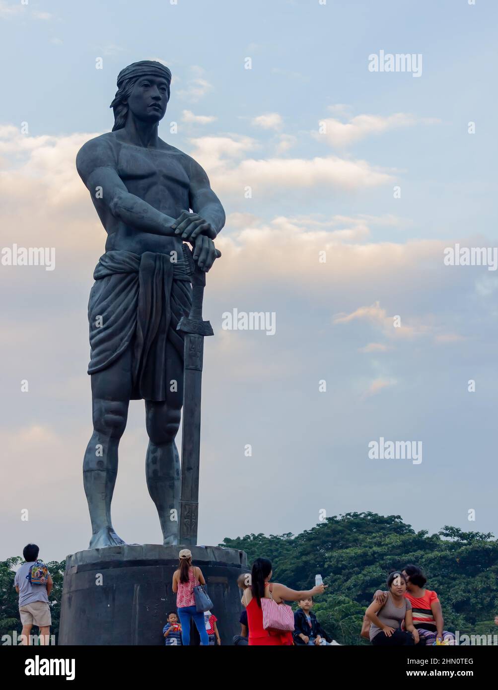 September 24, 2019. lapu-lapu's Monument in Rizal Park, Manila Philippines. Lapu Lapu is a Filipino Hero Fought and Killed Ferdinand Magellan Stock Photo