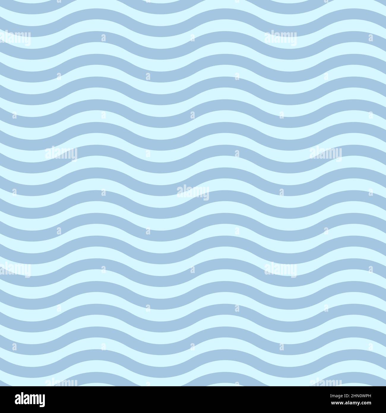 Pattern of blue wavy horizontal lines in flat style for print and