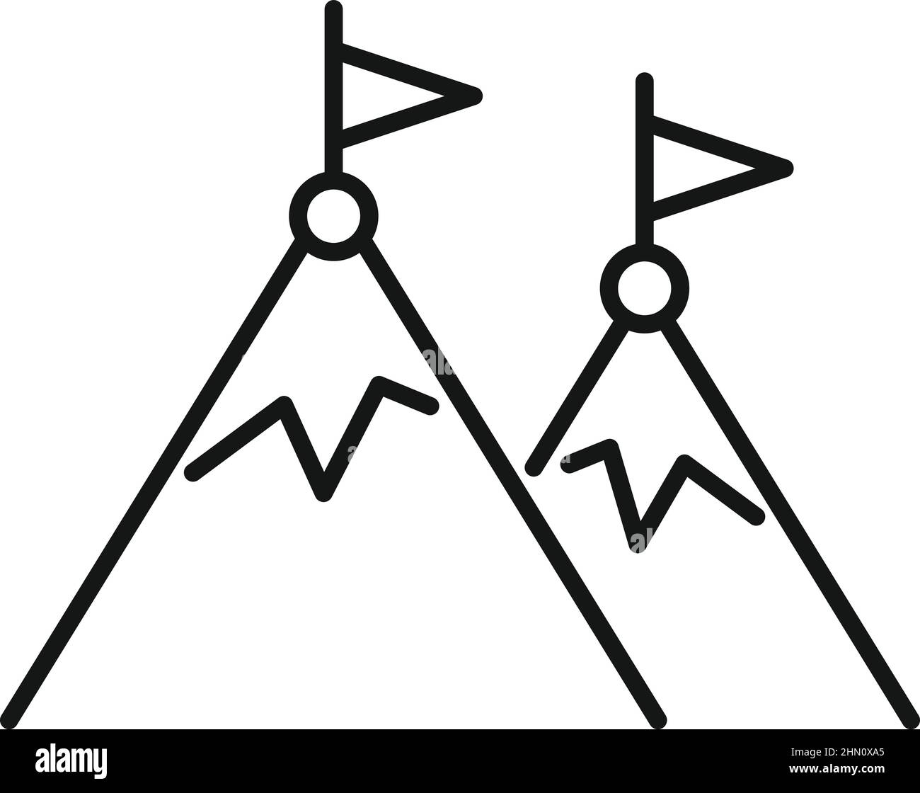 Big mountain target icon outline vector. Success opportunity Stock Vector