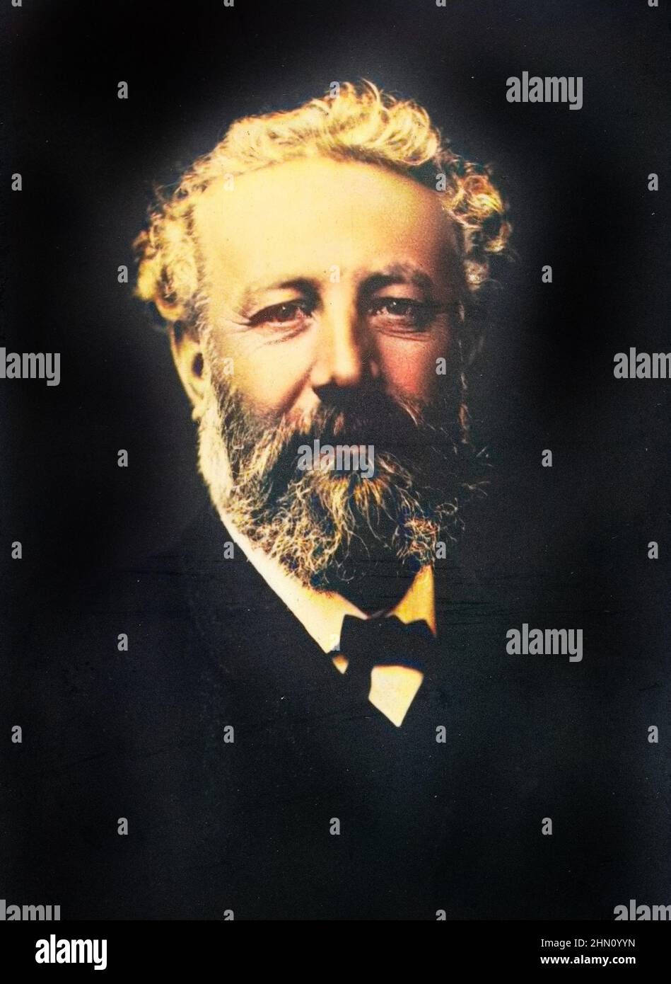 Portrait de Jules Verne - ecrivain francais Stock Photo