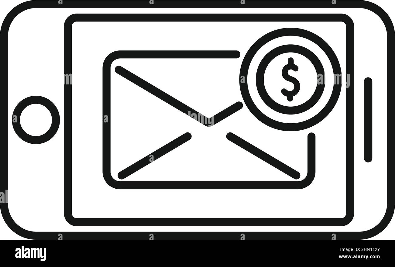 Payment info mail icon outline vector. Money pay Stock Vector