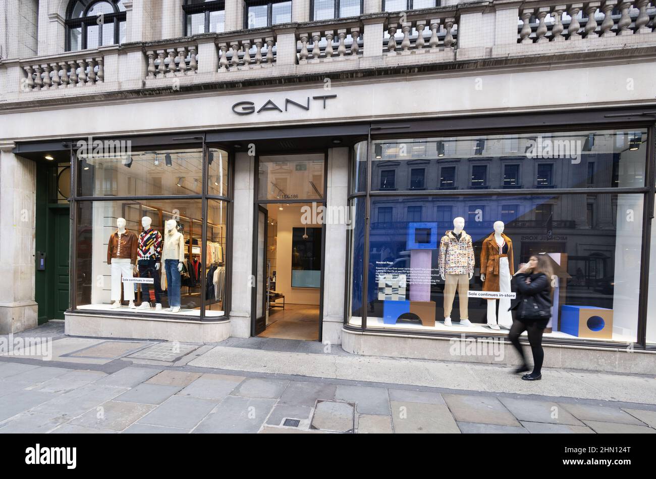 Gant store London - the exterior of the Gant shop - Gant clothing brand; Regent Street, London UK Stock Photo