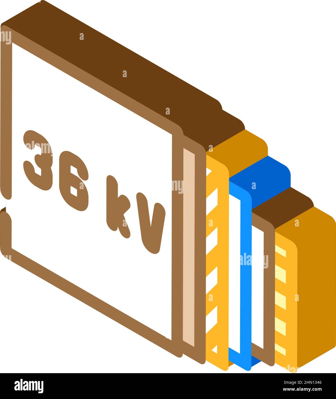 high voltage cables isometric icon vector illustration Stock Vector ...