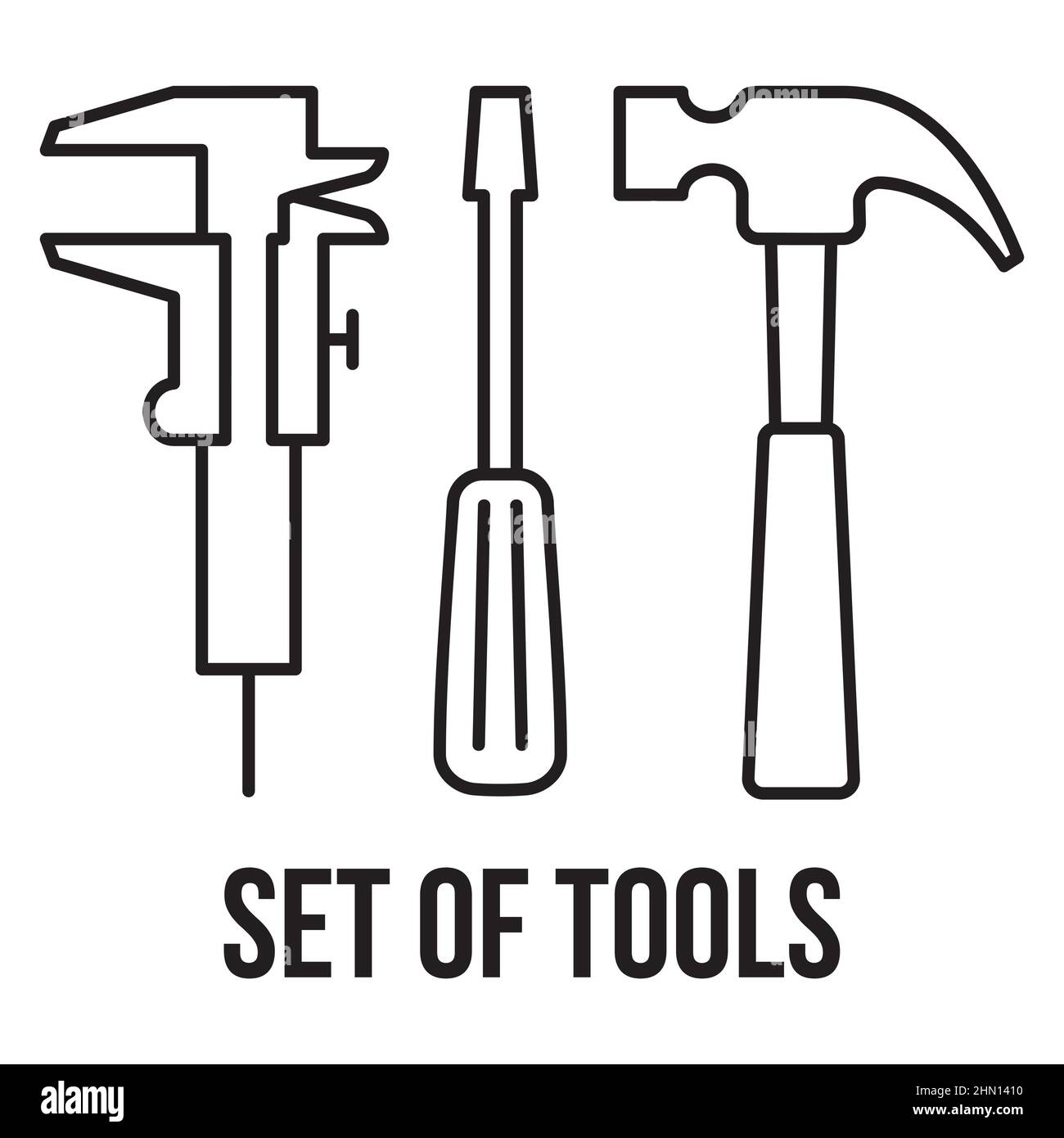 Tools vector icons.  design elements collection. Caliper