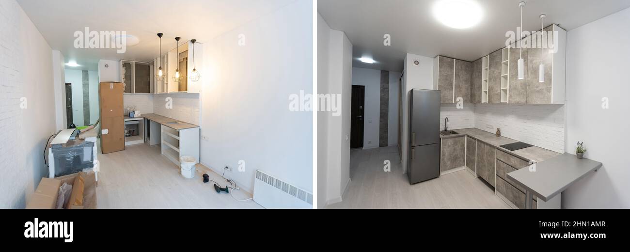 Photo inspiration: Picture Idea: Renovation Before And After Empty Apartment Room New And Old