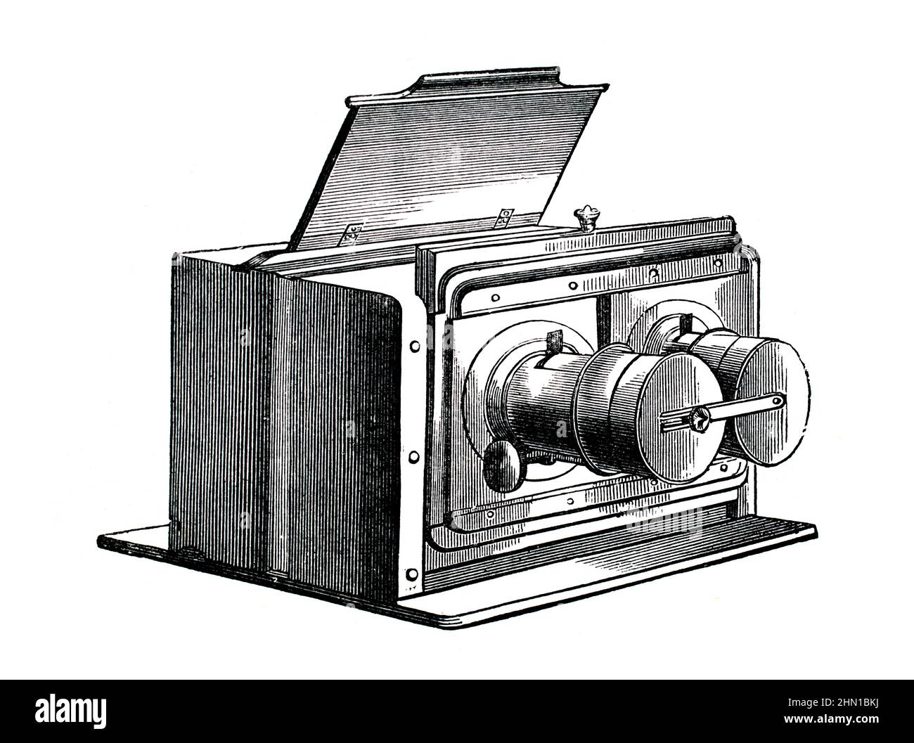 Science History, photography stereoscopic plate camera Stock Photo