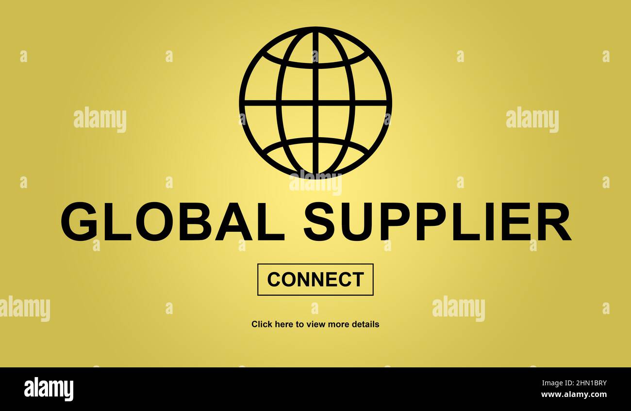 Concept of global supplier on yellow background Stock Photo