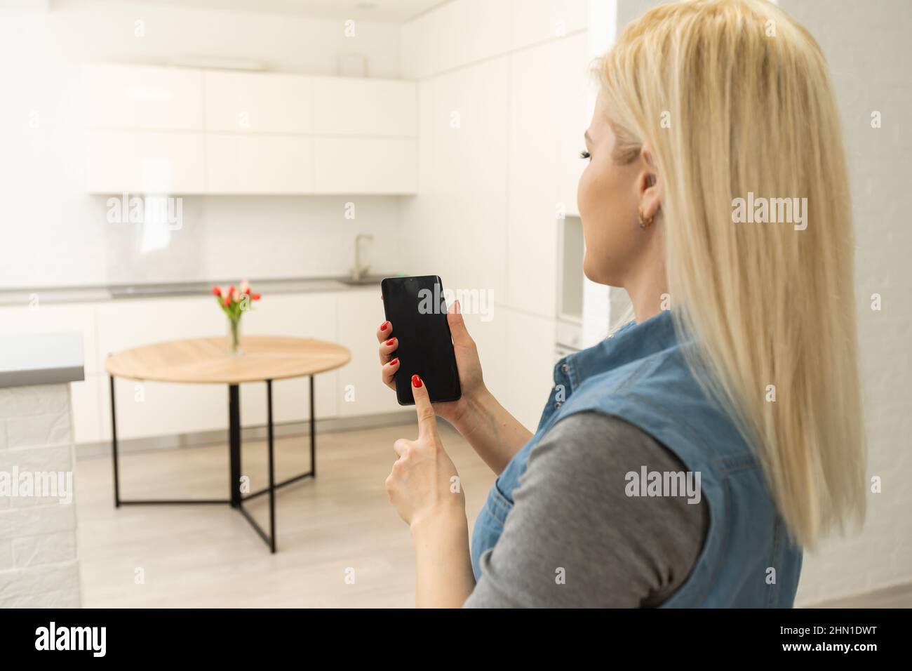 Mobile Phone With Home Control System On A screen. Smart house, home ...