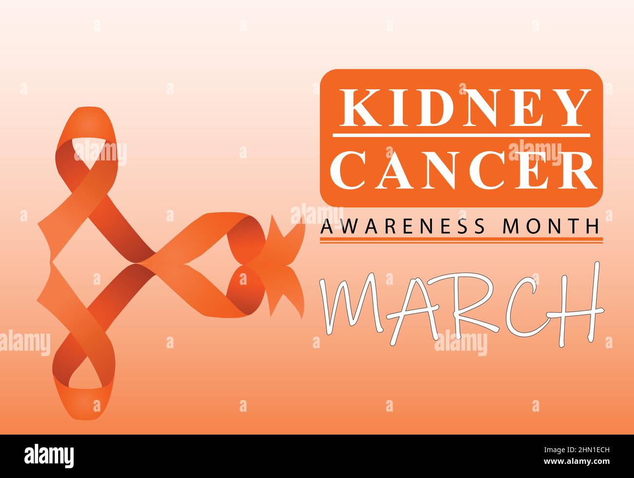 Medical Poster Or Banner Vector Design Of Kidney Cancer Awareness Month March Stock Vector
