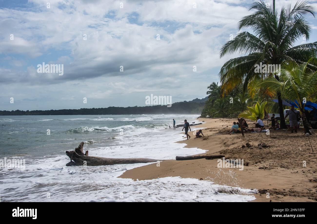 Beautiful tropical Punta Uva Beach, Limon, Costa Ric Stock Photo
