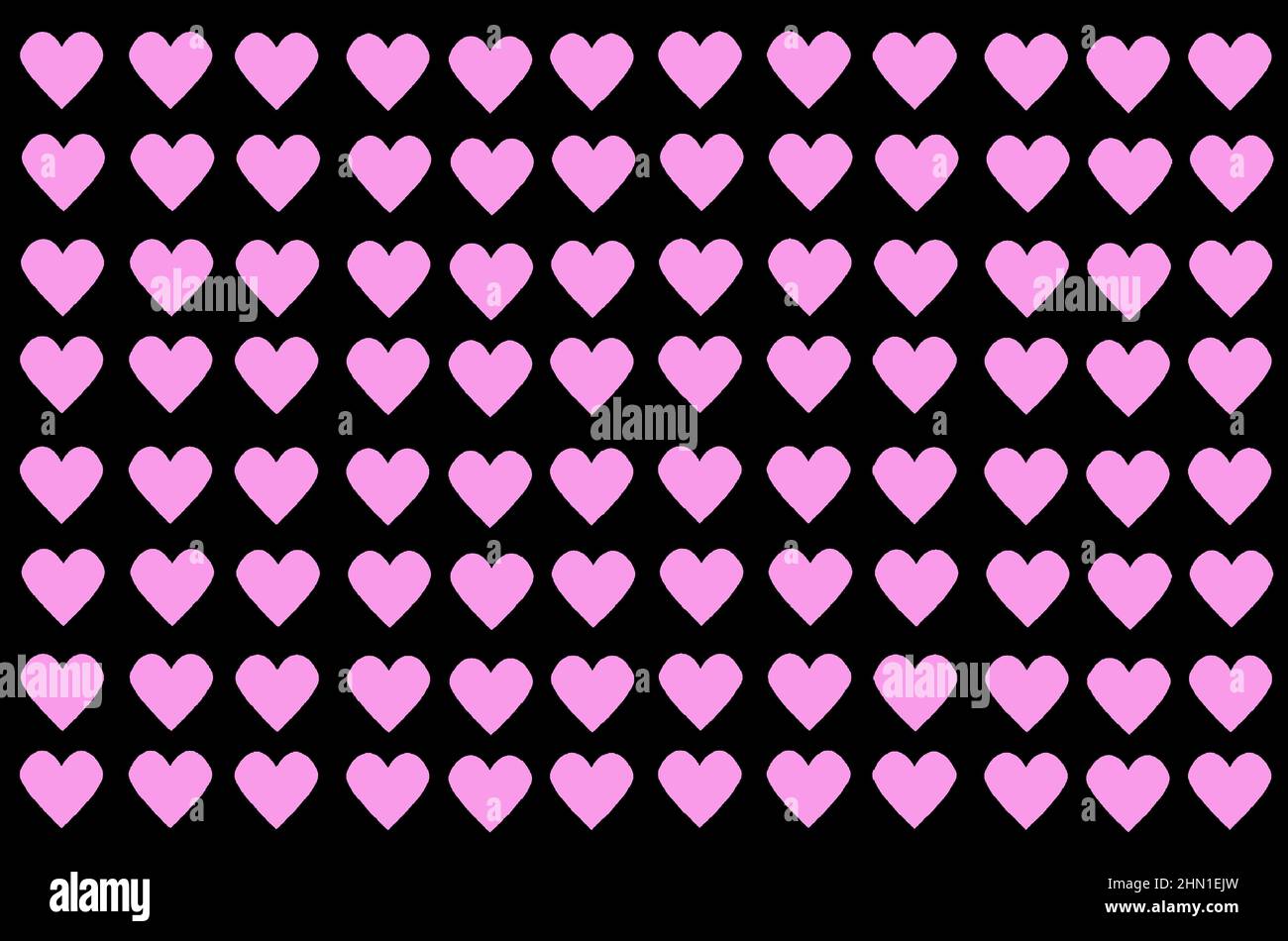 Set of pink hearts on black background Stock Photo - Alamy