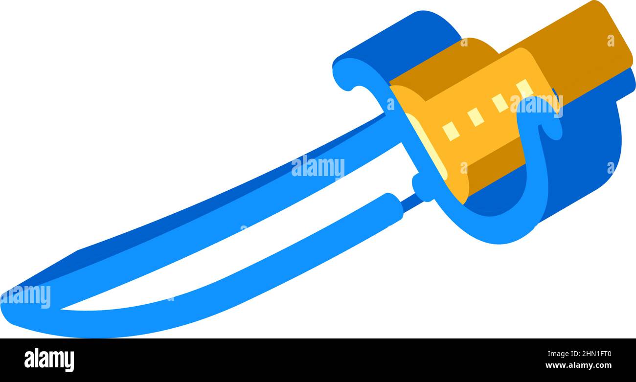 sword weapon isometric icon vector illustration Stock Vector Image ...