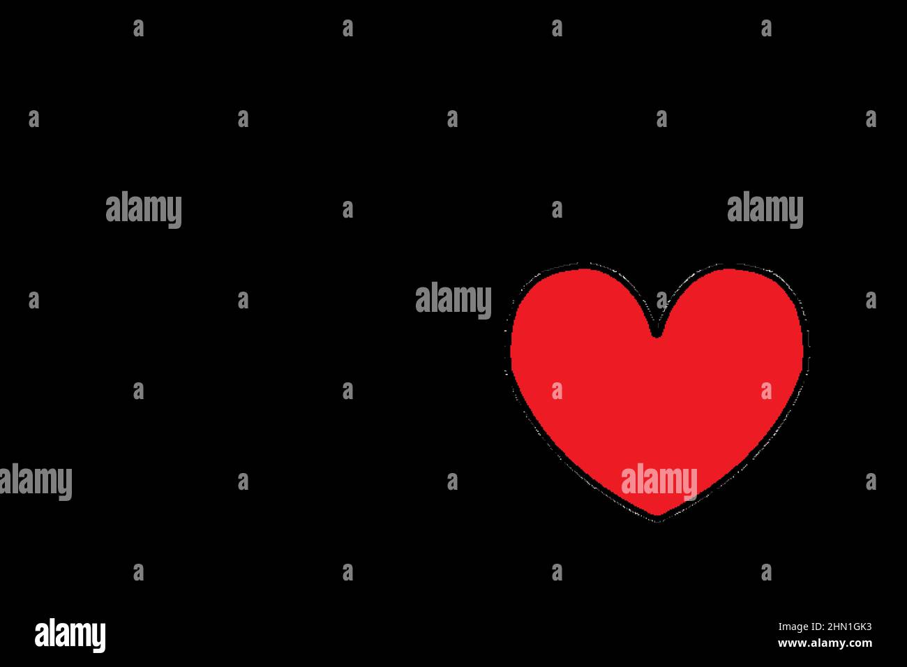 Red heart on black background. Copy space Stock Photo - Alamy