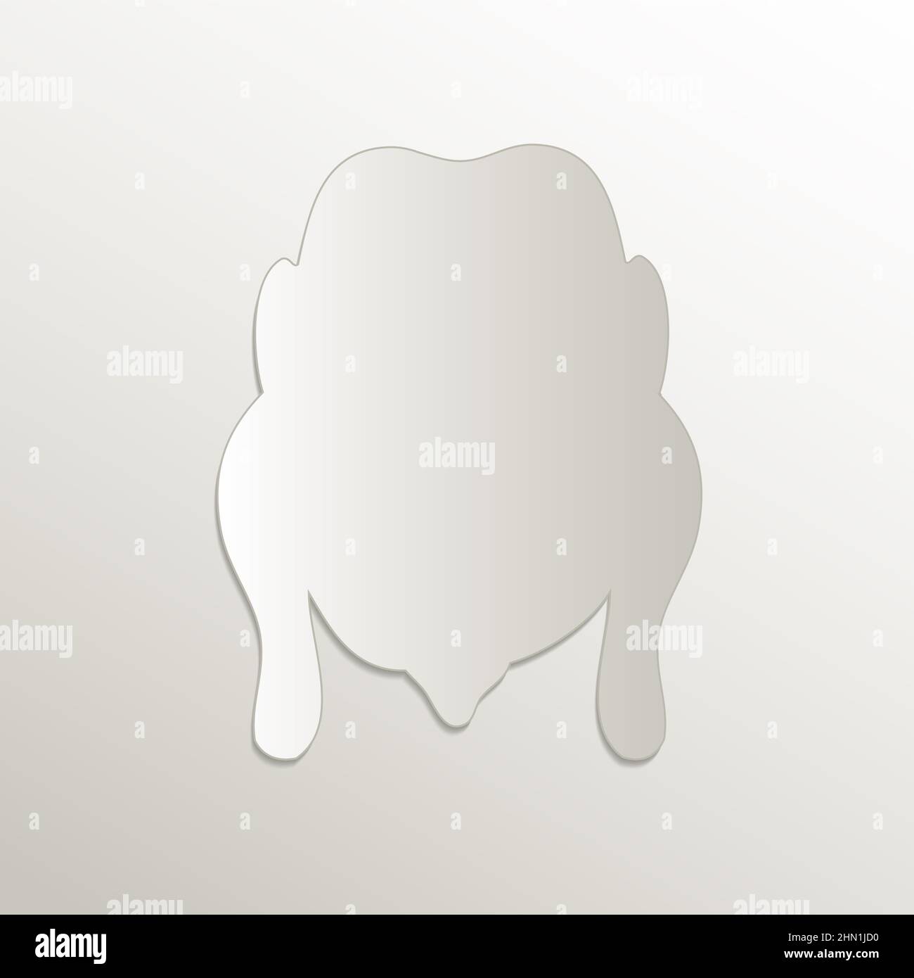 Chicken symbol icon, card paper 3D natural raster Stock Photo - Alamy