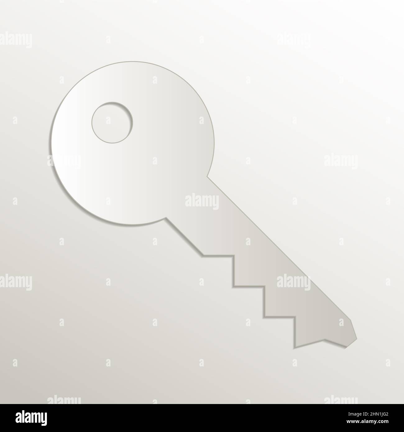 Key symbol icon, card paper 3D natural raster Stock Photo - Alamy