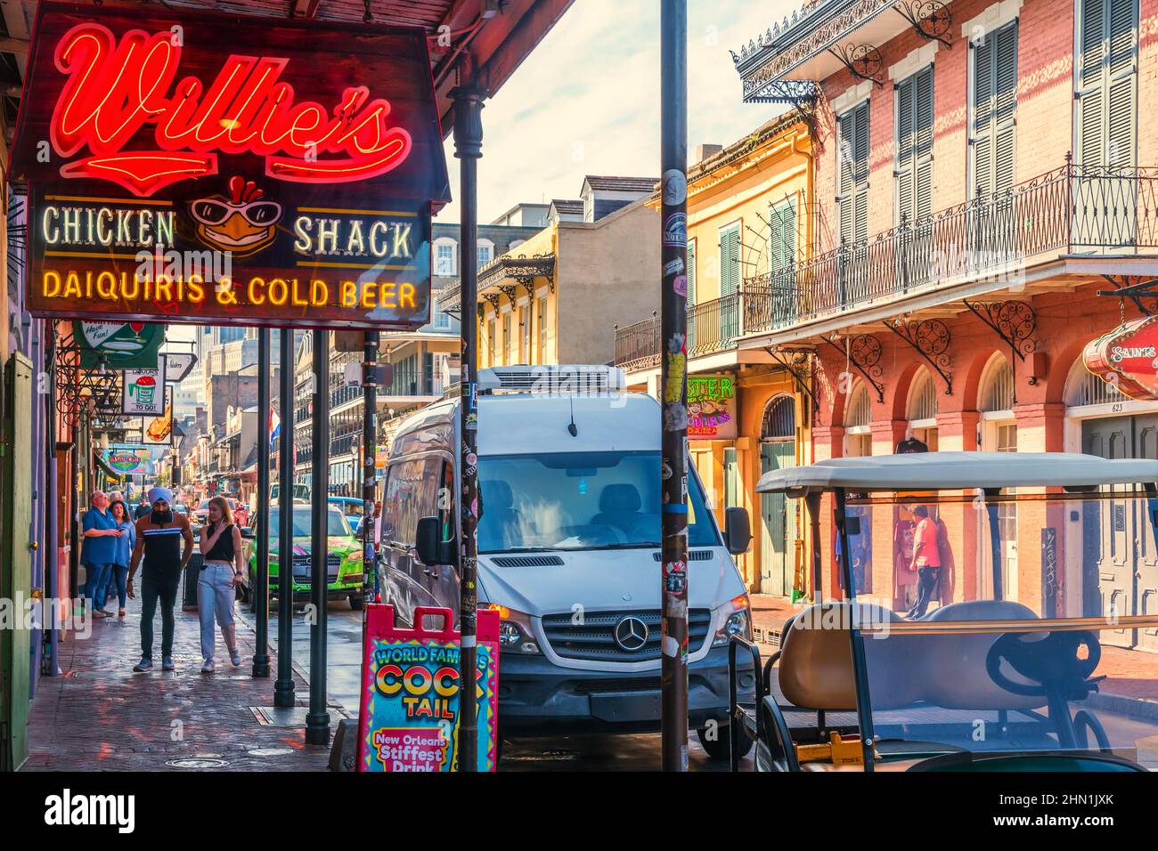 Bourbon Street New Orleans, USA. Stock Photo