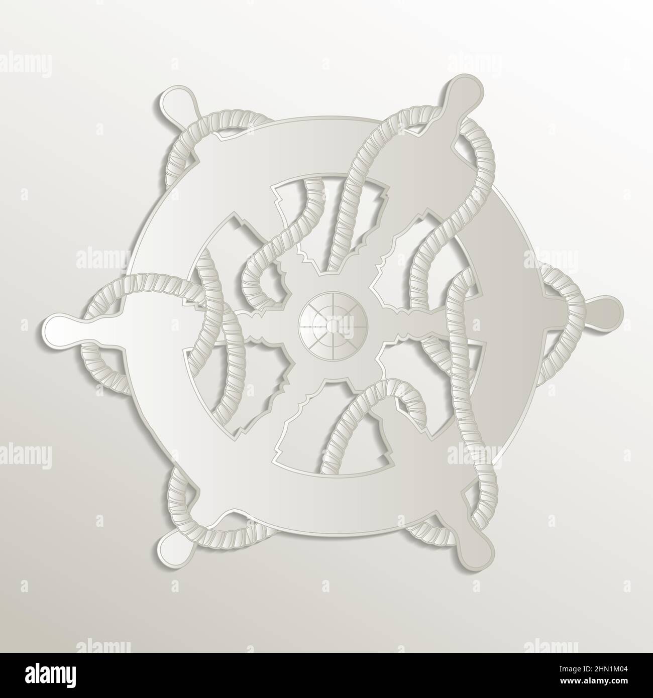 Rudder icon, card paper 3D natural vector Stock Vector