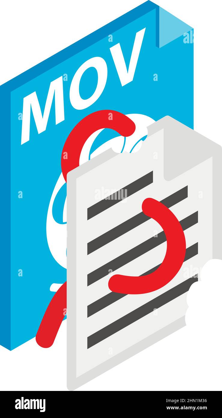 Worm attack icon isometric vector. Virus worm destroying document, mov file. Computer virus, cybercrime, data protection Stock Vector