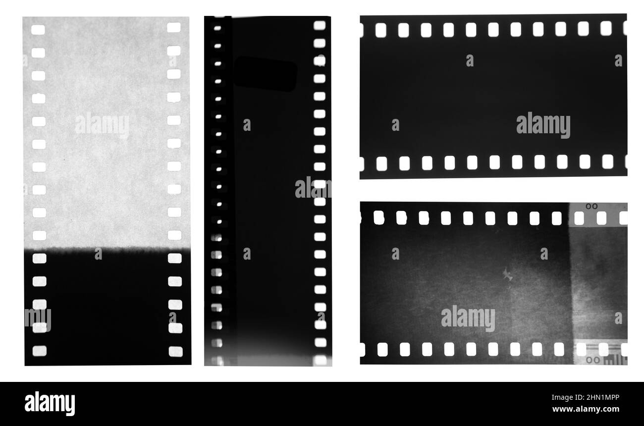 Film negative strips on white background Stock Photo Alamy