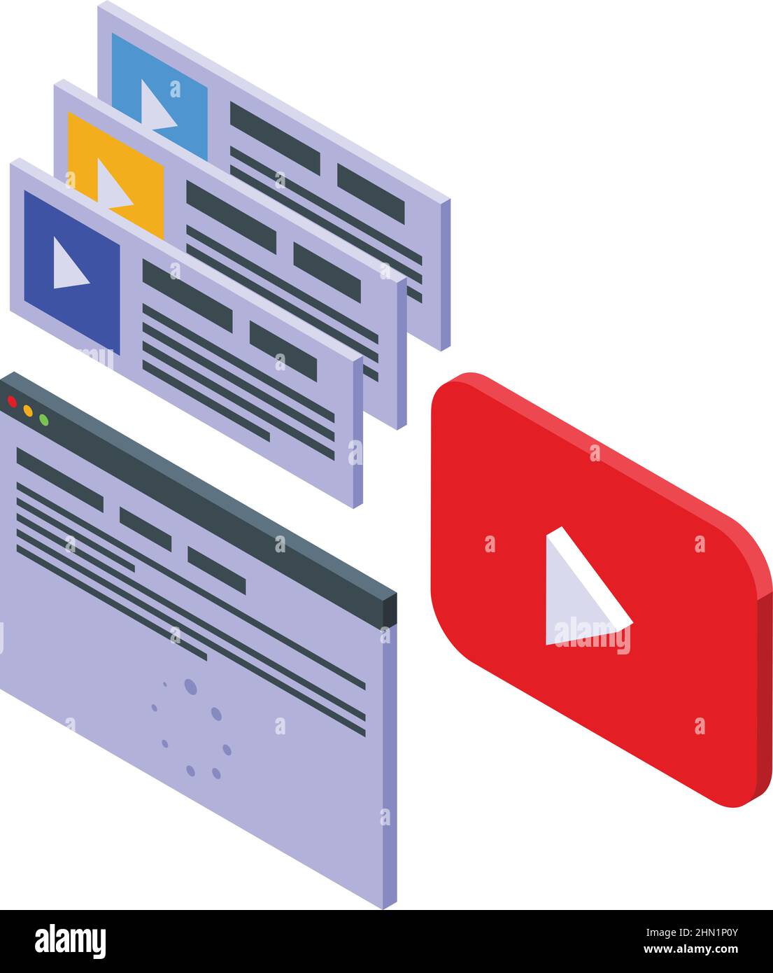 Video online course icon isometric vector. Free learn. Training classroom Stock Vector