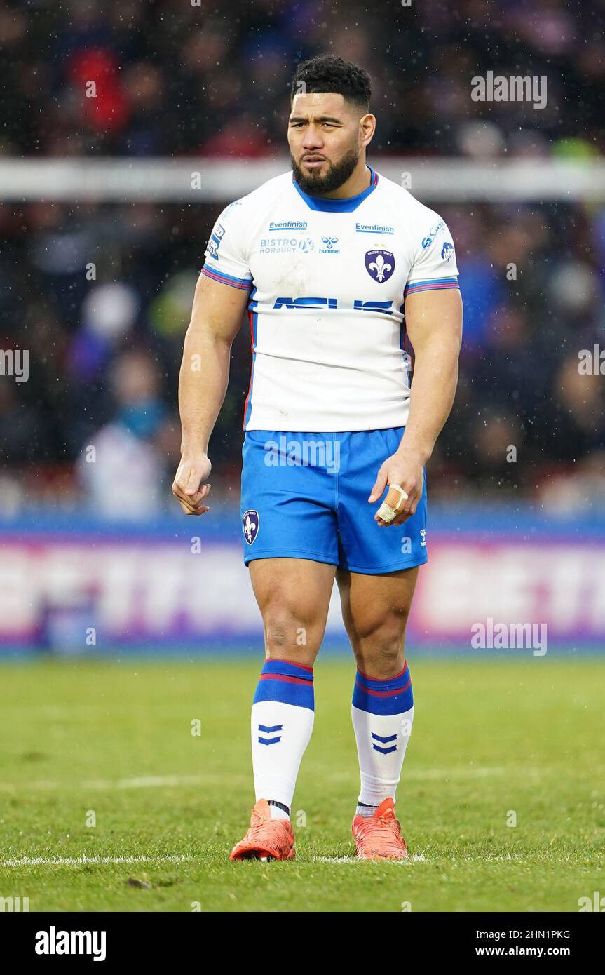 Wakefield Trinity's Kelepi Tanginoa during the Betfred Super League match at the Be Well Support Stadium, Wakefield. Picture date: Sunday February 13, 2022. Stock Photo