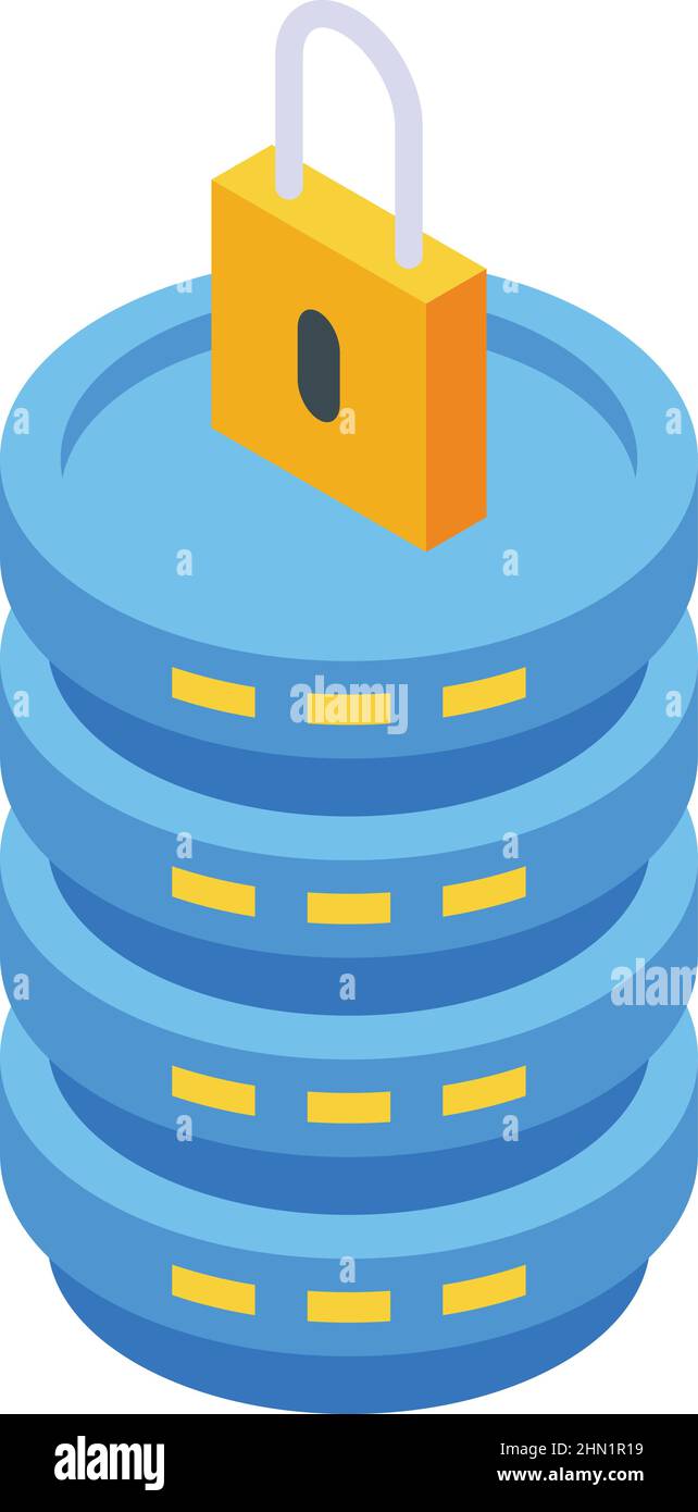 Server lock information icon isometric vector. Customer know. Document ...