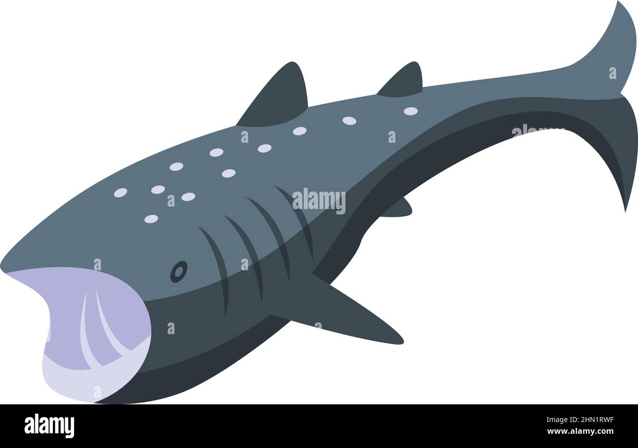 Whale shark fish icon isometric vector. Sea ocean. Marine aqua Stock Vector