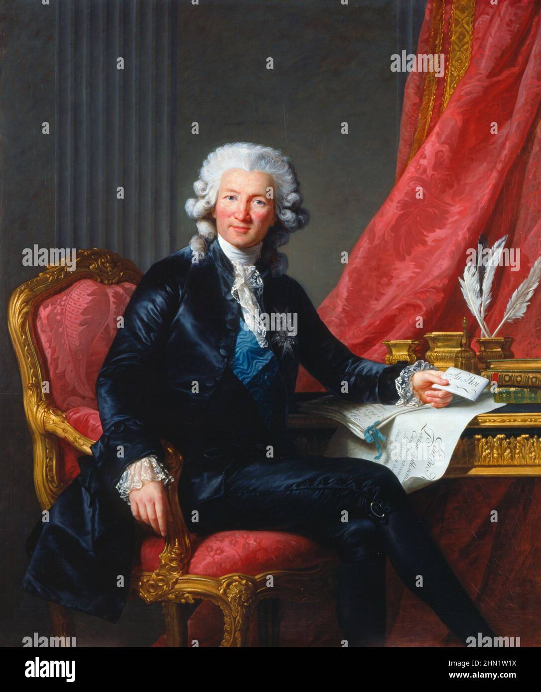 Charles-Alexandre de Calonne, 1784. Charles Alexandre de Calonne (20 January 1734 – 30 October 1802), titled Count of Hannonville in 1759, a French statesman, best known for his involvement in the French Revolution. Painting by Elisabeth Louise Vigée-LeBrun Stock Photo