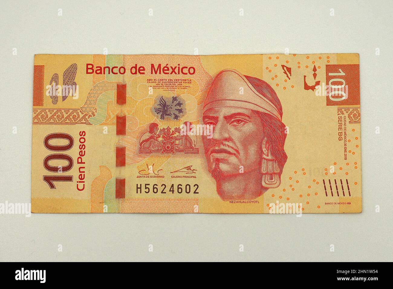 one hundred (100) peso banknote, Mexican peso $ (MXN), Mexico, North  America Stock Photo - Alamy