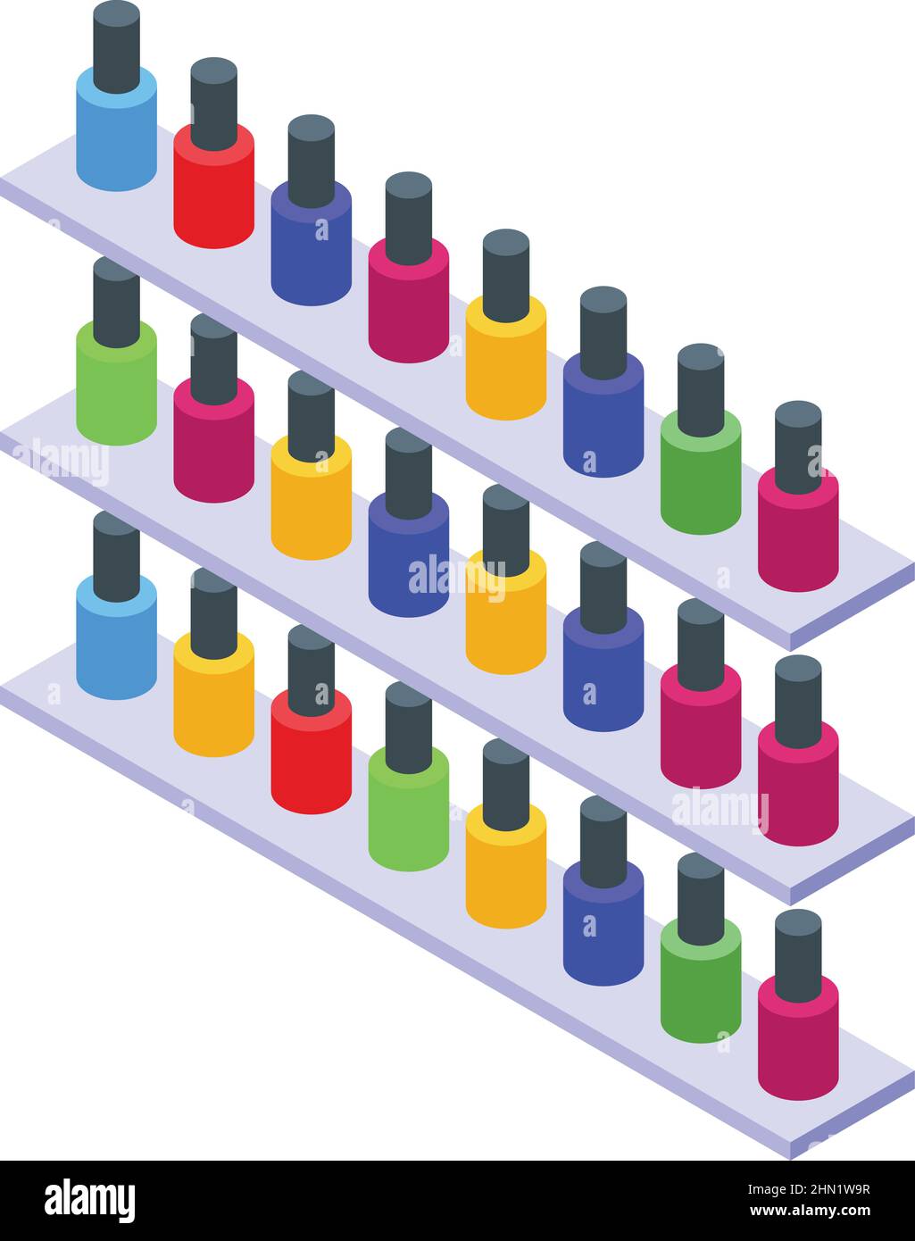 Nail manicure colors icon isometric vector. Parlor salon. Spa pedicure Stock Vector