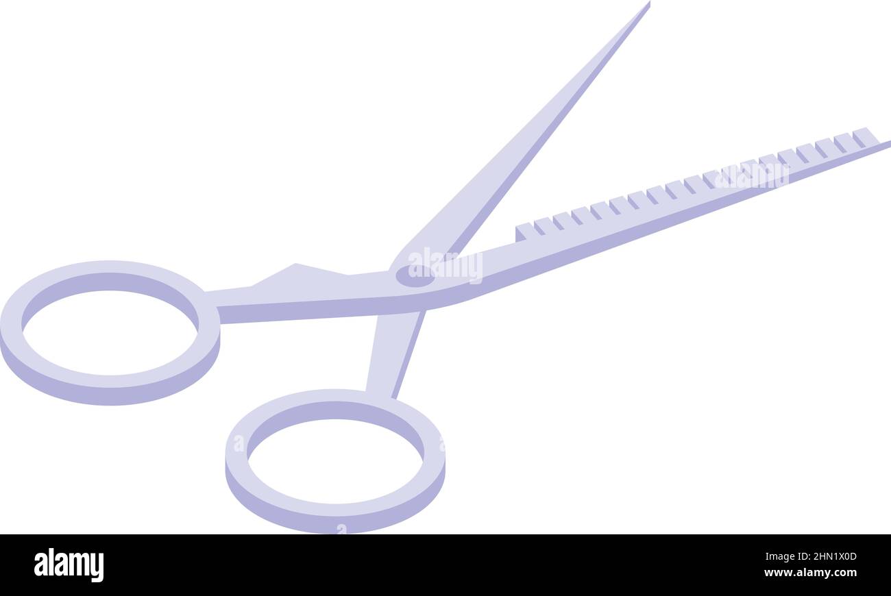 Hair scissors icon isometric vector. Beauty salon. Makeup woman Stock Vector