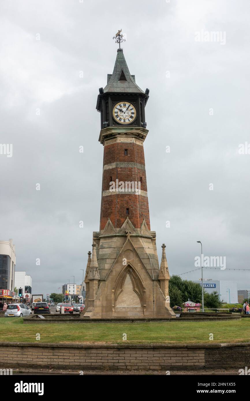 The Skegness Jubilee Clock Tower on Lumley Road, in Skegness, East Lindsey, Lincolnshire, England. Stock Photo