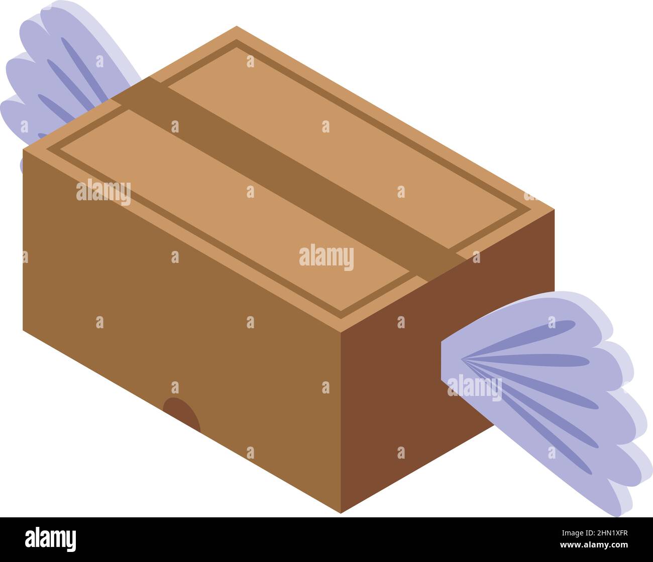Fly express parcel icon isometric vector. Free delivery. Quick order Stock Vector
