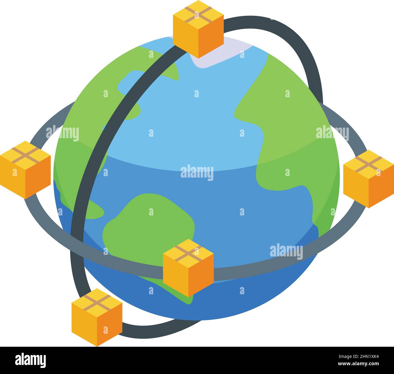Global parcel delivery icon isometric vector. Fast order. Quick shipment Stock Vector