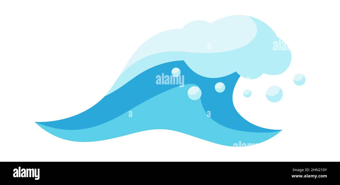Blue ocean wave with foam. Stylized illustration Stock Vector Image ...