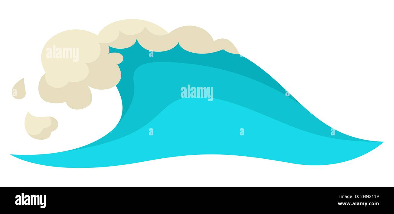 Blue ocean wave with foam. Stylized illustration Stock Vector Image ...