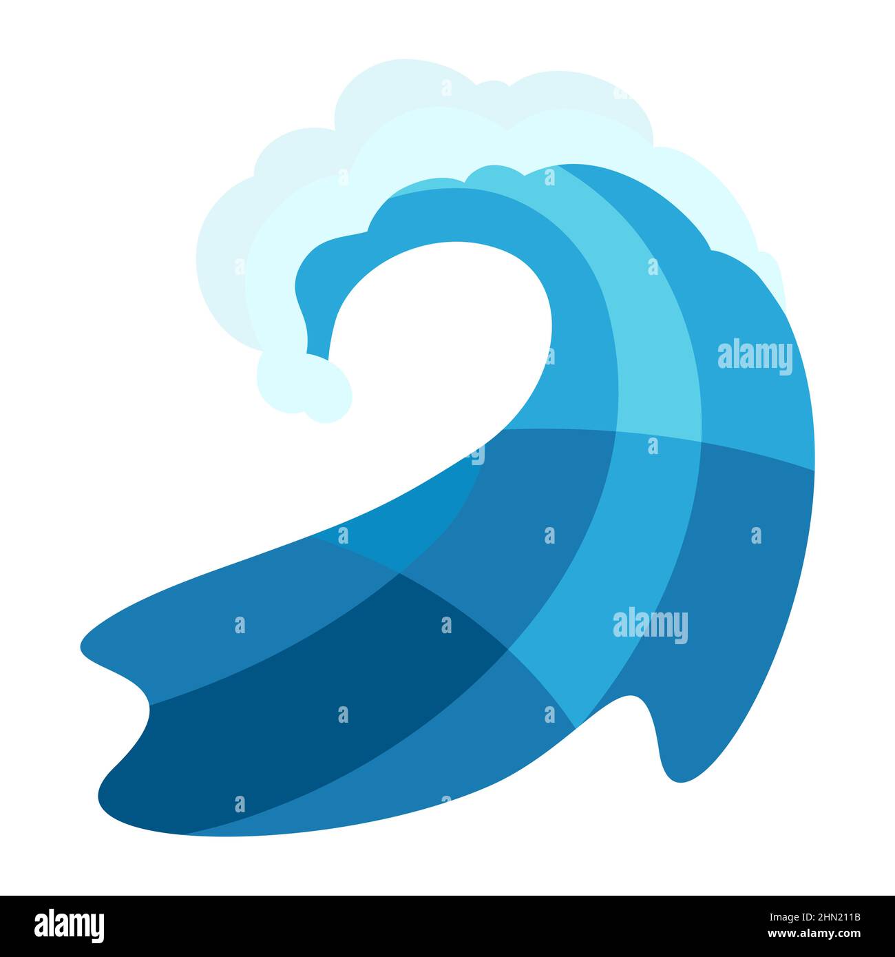 Blue ocean wave with foam. Stylized illustration Stock Vector Image ...