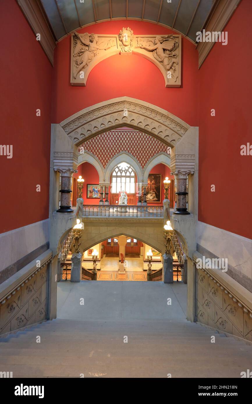 Interior view of Fumess-Hewitt Building of Pennsylvania Academy of the Fine Arts.Philadelphia.Pennsylvania.USA Stock Photo