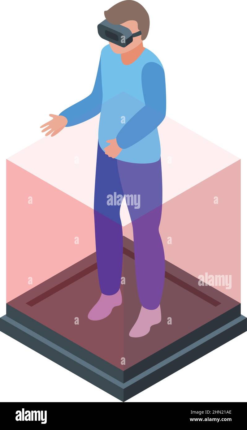 Cube vr platform icon isometric vector. Virtual reality. Learning ai Stock Vector