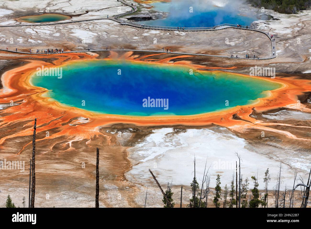 Grand Prismatic Spring, Midway Geyser Basin, Yellowstone NP, Wyoming,USA Stock Photo