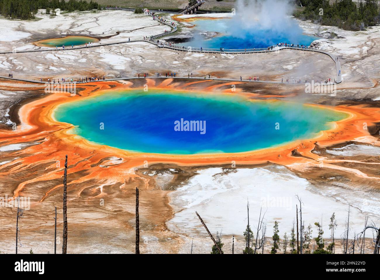 Grand Prismatic Spring, Midway Geyser Basin, Yellowstone NP, Wyoming,USA Stock Photo