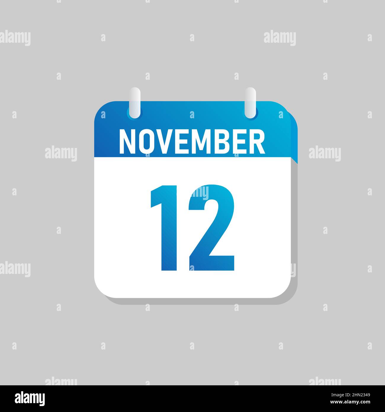 White daily calendar Icon November in a Flat Design style. Easy to edit Isolated vector Illustration. Stock Vector