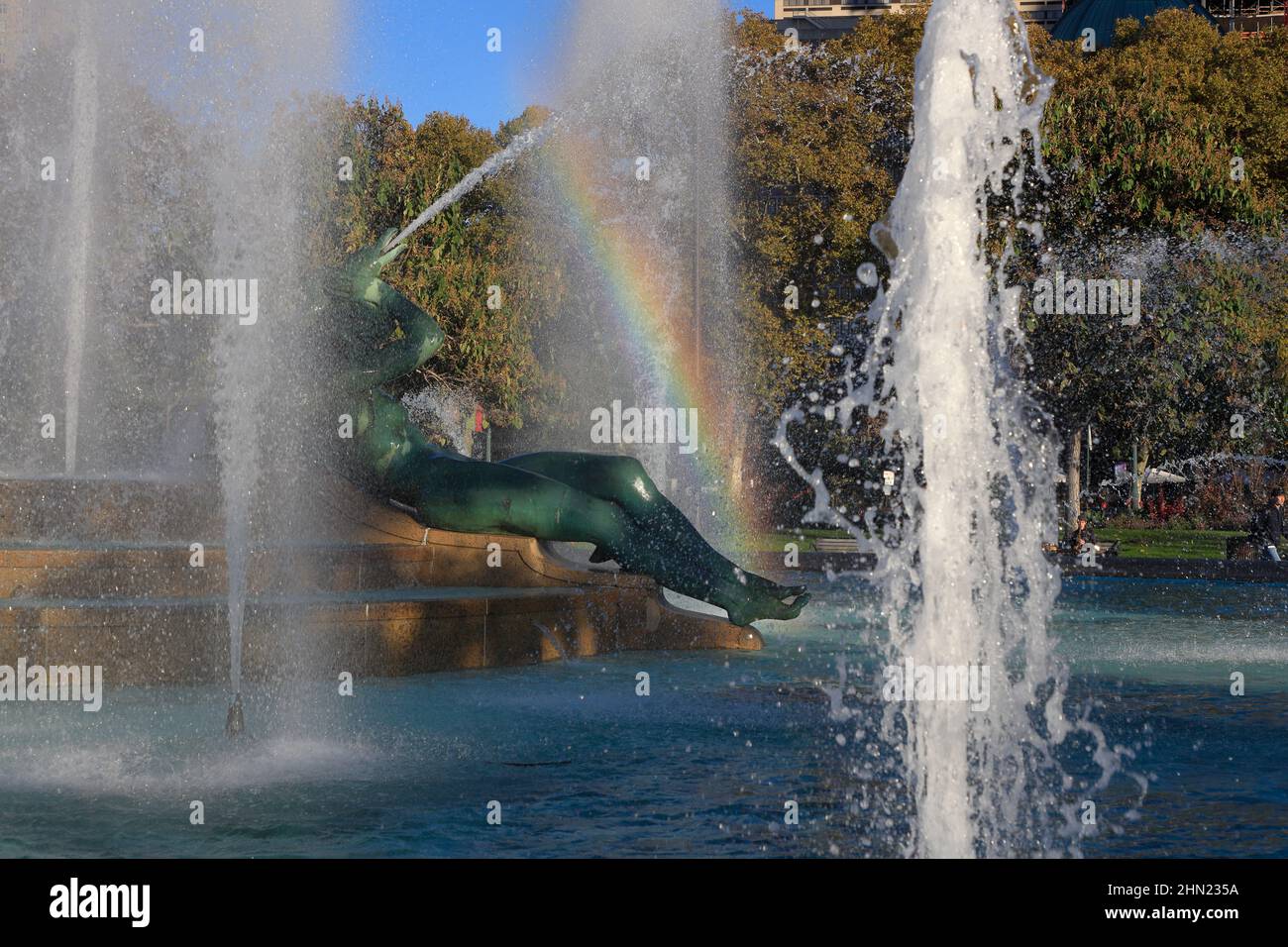 The Swann Memorial Fountain aka Fountain of the Three Rivers in Logan